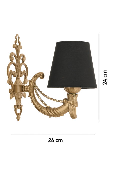 Opviq Lámpara de pared Gloria Negro y Dorado Opviq Lámpara de pared Gloria Negro y Dorado